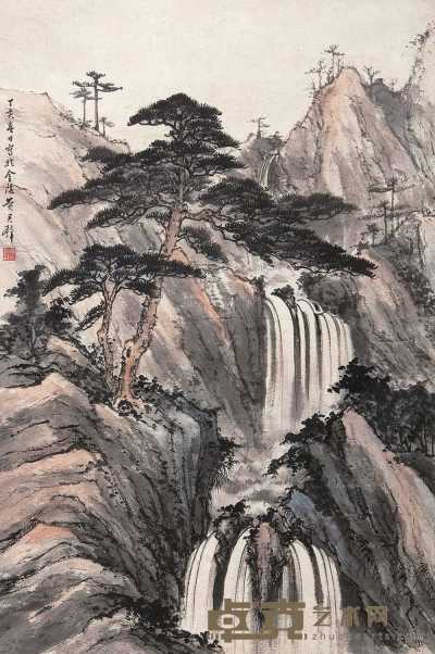 黄君璧 丁亥（1947年）作 山水 立轴 78×48cm
